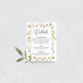 Information om Watercolor Wildblomma Ram Bröllop Tilläggskort