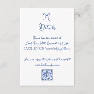 Information om Whimsical Hand plockade Bow Blue QR Tilläggskort