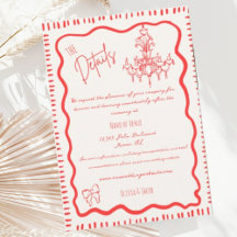 Information om Whimsical Hand plockade Red Bow Våg