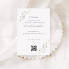 Information om Whimsical Pastel Wildblomme Bröllop Tilläggskort