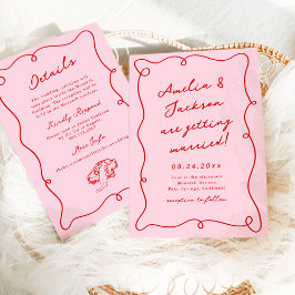 Information om Whimsique Hand plockade Rosa & Red Inbjudningar