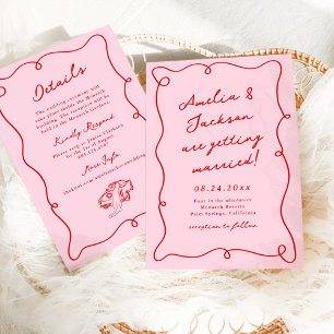 Information om Whimsique Hand plockade Rosa & Red Inbjudningar