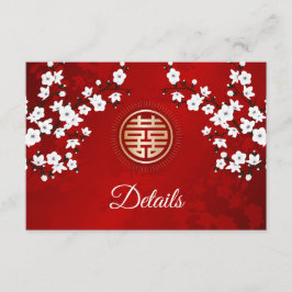Information om White Cherry Blommar Chinese Bröllo Tilläggskort