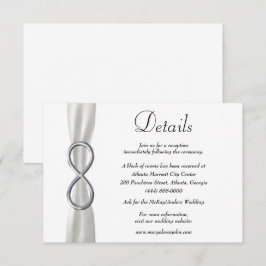 Information om White Ribbon Silver Infinity Bröllo Tilläggskort