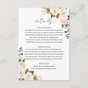 Information om White & Rosa Magnolia Blommigt Brö Tilläggskort