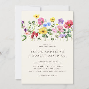 Information om Wildblomma Rustic Chic Boho Blommig Inbjudningar