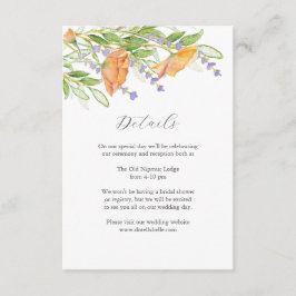 Information om Wildblomme-tema för Bröllop-inkapsl Tilläggskort