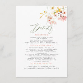 Information om WildblommElegant bröllop Tilläggskort