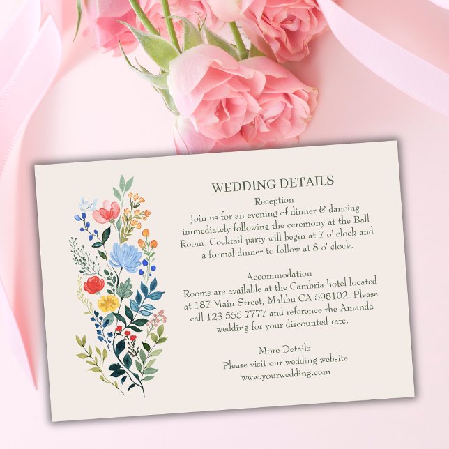 Information om Wildblommor Elegant Garden WedWeddi Tilläggskort (Skapare uppladdad)