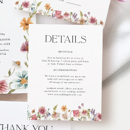 Information om Wildblommor Garden Wedding Tilläggskort
