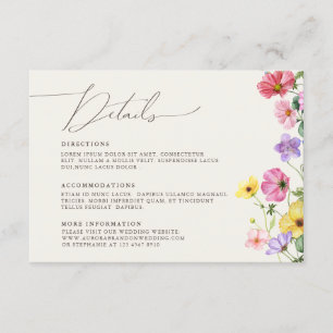 Information om Wildblomsrustic Chic Blommigt Boho  Tilläggskort
