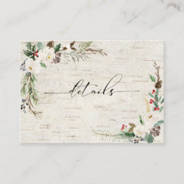 Information om Winter Birch Calligraphy Botanical  Tilläggskort