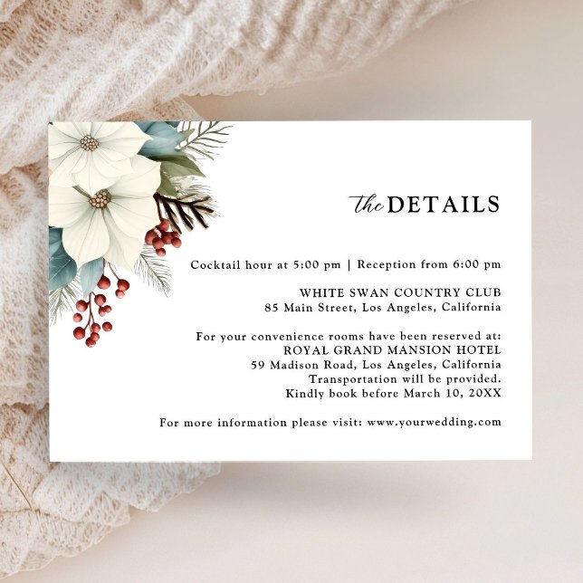 Information om Winter-bröllop i Blommigten Rustic  Tilläggskort (Skapare uppladdad)