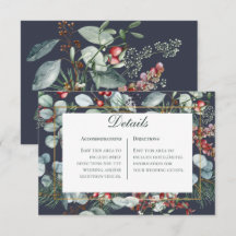 Information om Winter jul Greenery Navy Bröllop