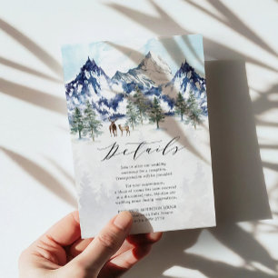 Information om Winter Mountain Forest Bröllop Tilläggskort