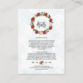 Information om Winter Poinsettia Snöflingor Bröllo Tilläggskort