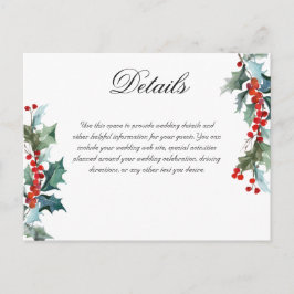 Information om Winter Wedding Holly Berry Vykort