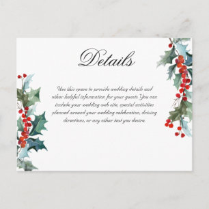 Information om Winter Wedding Holly Berry Vykort