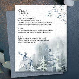 Information om Winter Wedding Watercolor Snö-skoge Tilläggskort