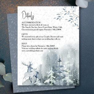 Information om Winter Wedding Watercolor Snö-skoge Tilläggskort