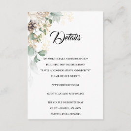 Information om Wintery Guld blommigt-hölje Tilläggskort