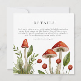 Information om Woodland Watercolor Mushroom Bröllo Kort