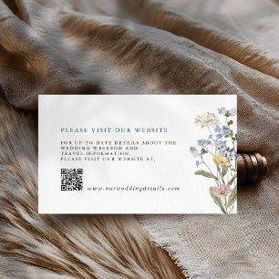 Information QR om Vår Wildblomsterträdgårdsbröllop Tilläggskort
