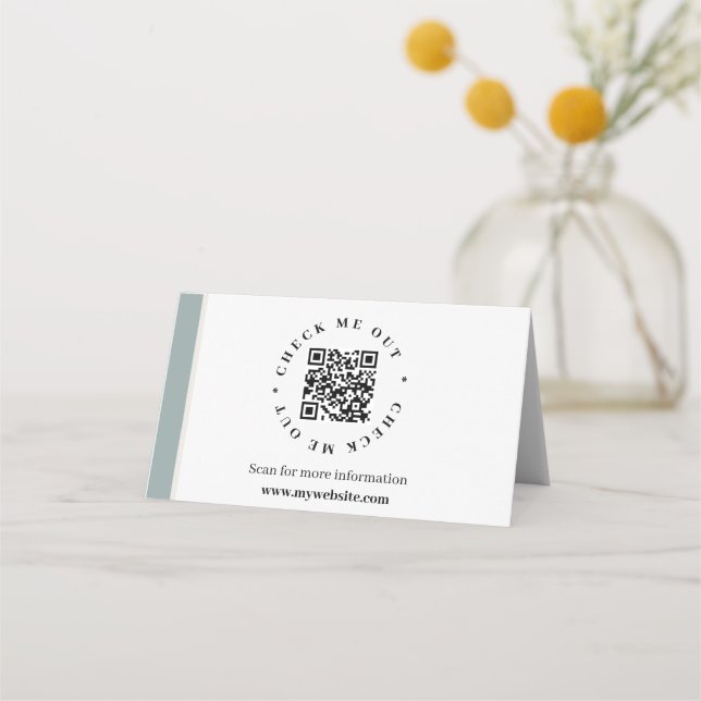 Information Registrerad skrivbordssignal för QR-ko Placeringskort (Framsida)