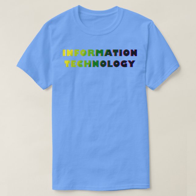 Information Technology Degree ShinyGlitchy-text T Shirt (Design framsida)