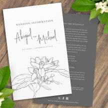 Information till bröllopsgäster med apelsinblomtem