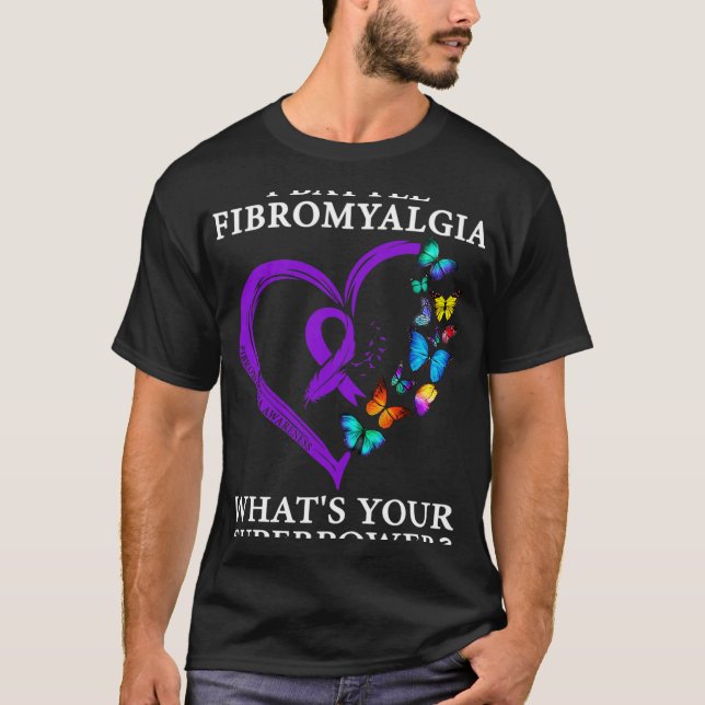 Information Warrior Support Lila Ribbon T Shirt (Framsida)
