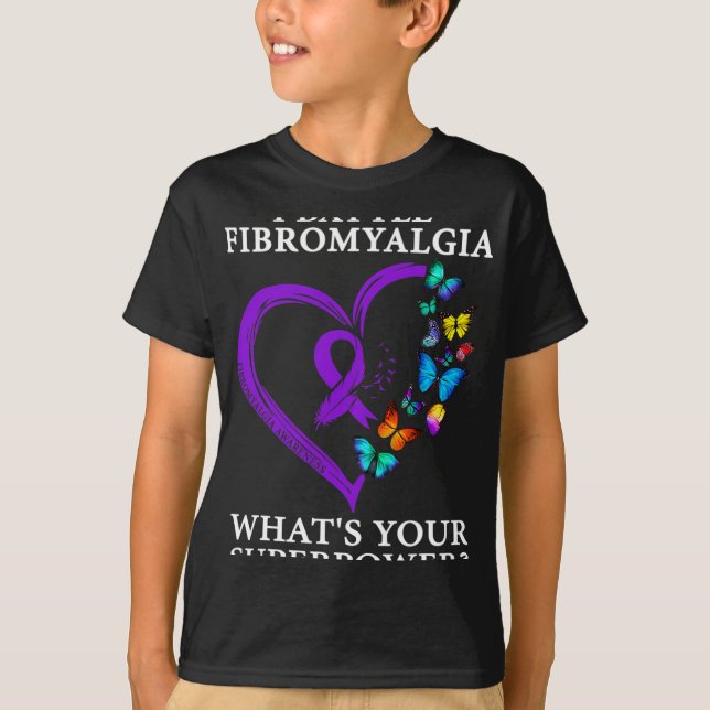 Information Warrior Support Lila Ribbon T Shirt (Framsida)