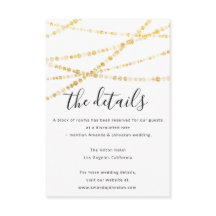 Informationsbilaga Bröllopsdetaljer Guld