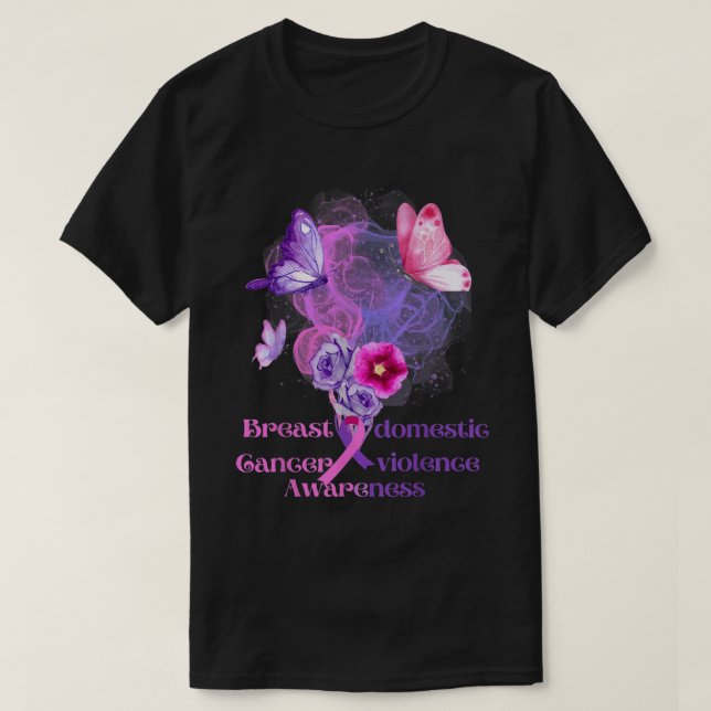 Informationsflöde om bröstcancer och domesticens v t shirt (Design framsida)