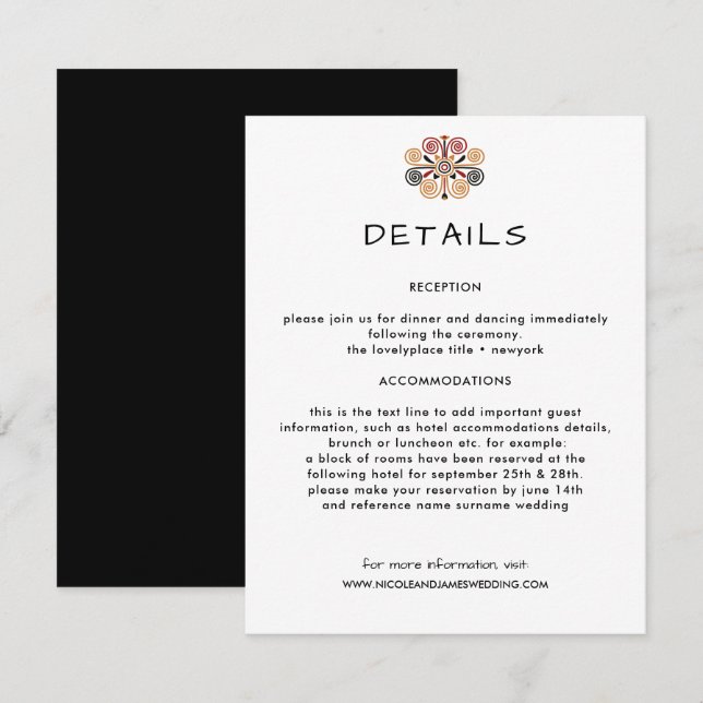 Informationsgäst för afrikansk dekan Bröllop Tilläggskort (Fram/baksida)