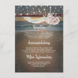 Informationsgäst för Bröllop i Beach Sunset Scener Tilläggskort