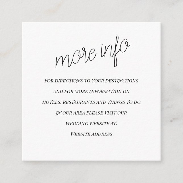 Informationshöljet "Bröllop" Bröllop Tilläggskort (Framsida)