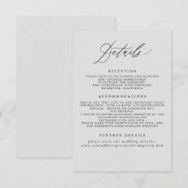 Informationshöljet Mjuk Grått Bröllop Tilläggskort