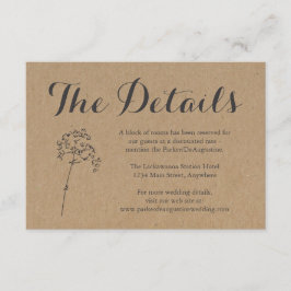 Informationshöljkort | Rustic Kraft Tilläggskort