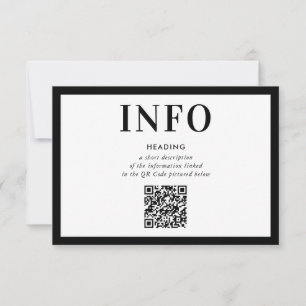 INFORMATIONSINFOGA - modern svart QR-kod Inbjudningar