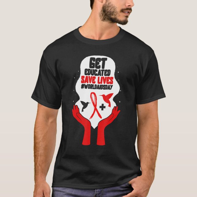 Informationskampanj om HIV AIDS Månad för inlärnin T Shirt (Framsida)