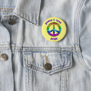 Informationsknapp för Pridet Rainbow Peace Kärlek Knapp