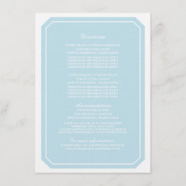 Informationskort för blå Elegant Tilläggskort