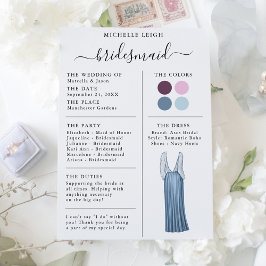 Informationskort för Bridesmaid, plommon, lavender Inbjudningar