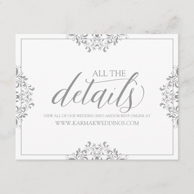 Informationskort för Bröllop/informationskort | Na Tilläggskort (Framsida)