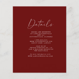 Informationskort för budgetBurgundy | Flygblad