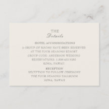 Informationskort för Ecru Bröllop