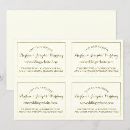 Informationskort för elfenben och Guld Bröllop Inbjudningar