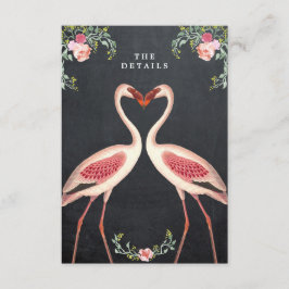 informationskort för flamingo blommigt bröllop tilläggskort