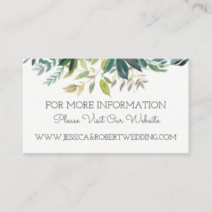 Informationskort för Greenery Bouquet Bröllop webb Tilläggskort